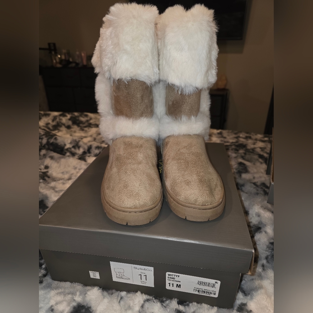 Style & Co Sand Boots with Plush Trim